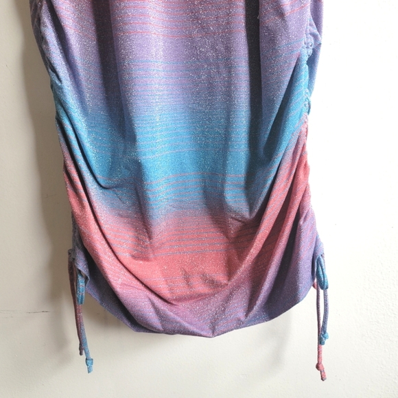 LE SUPERBE, Baccara Tank Dress -Metallic Surf Stripe, Pink/Blue/Purple, Size Med - Picture 12 of 14
